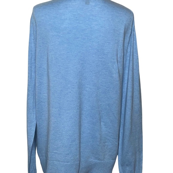 Banana Republic Light Blue Long Sleeve V-Neck Sweater, Luxe Collection, Size M - Picture 2 of 10